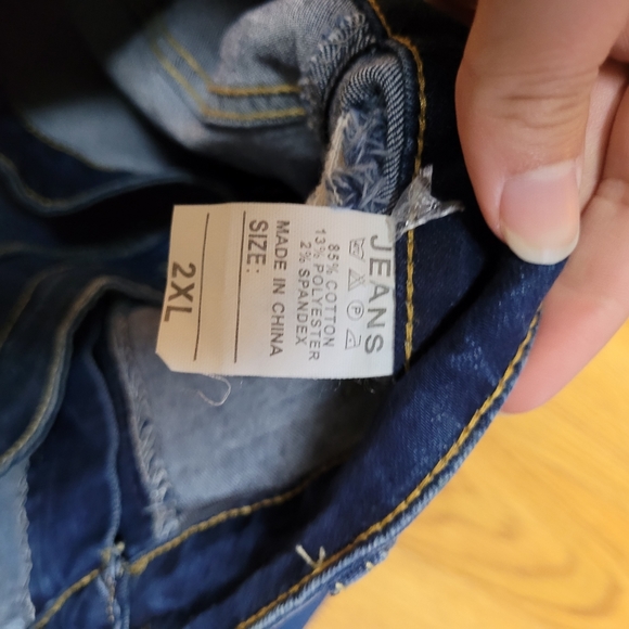 Unbranded Womens Distressed Bell Bottom Ripped Frayed Jeans - Picture 5 of 7